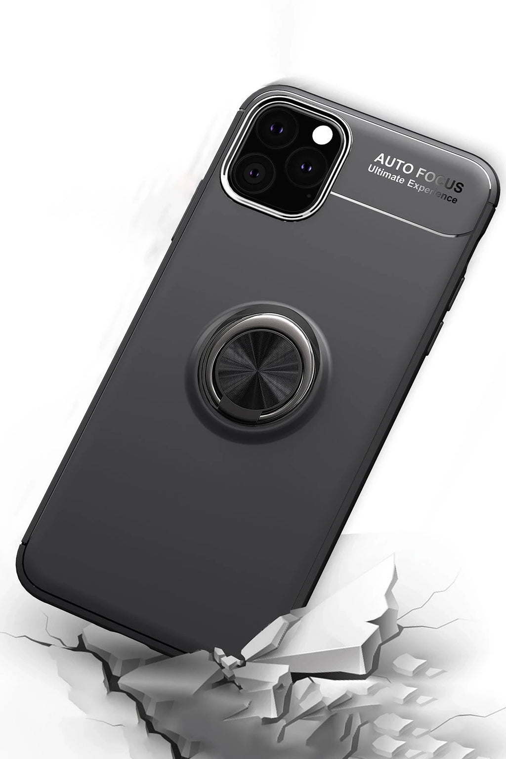 Mey İthalat® iPhone 11 Pro Max Kılıf Range Yüzüklü Silikon - Siyah