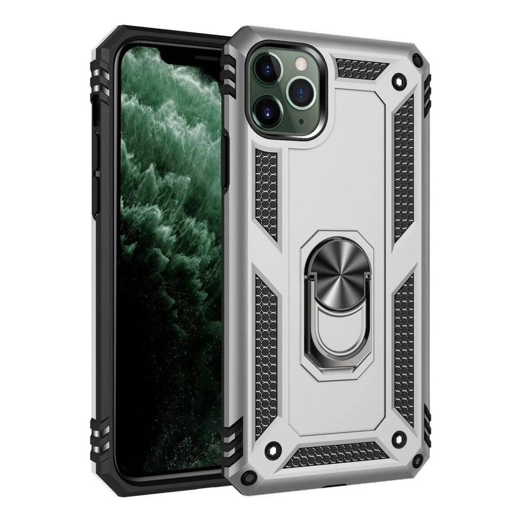 Mey İthalat® iPhone 11 Pro Kılıf Sofya Yüzüklü Silikon Kapak - Gümüş