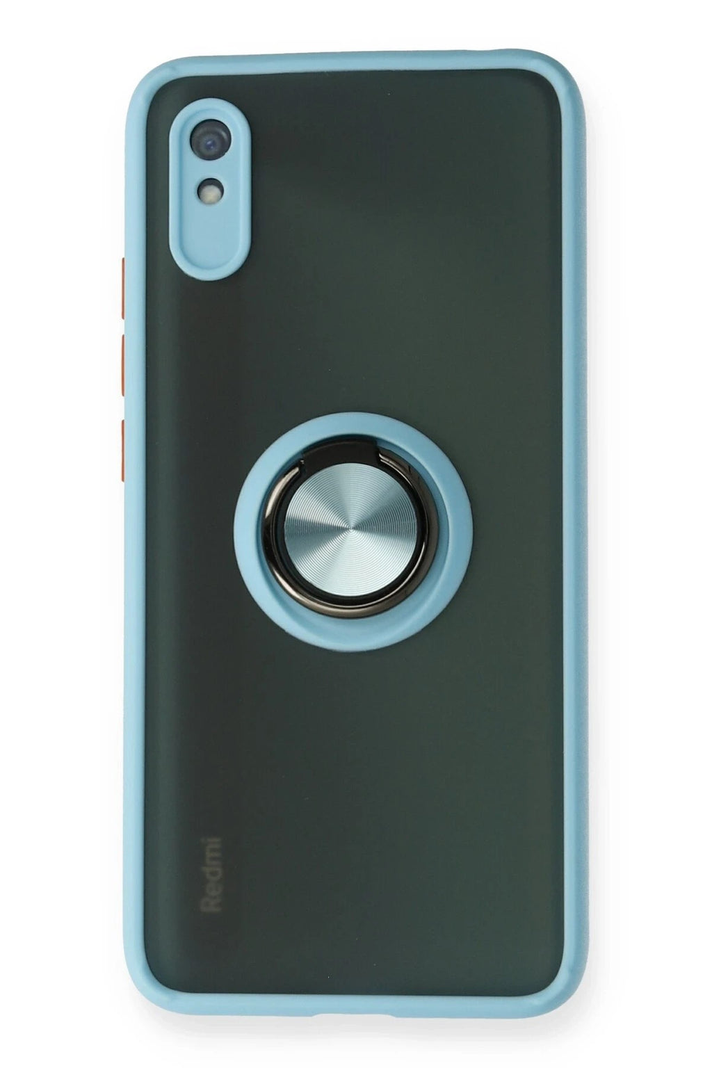 Mey İthalat® Redmi 9A Kılıf Montreal Yüzüklü Silikon Kapak - Buz Mavi