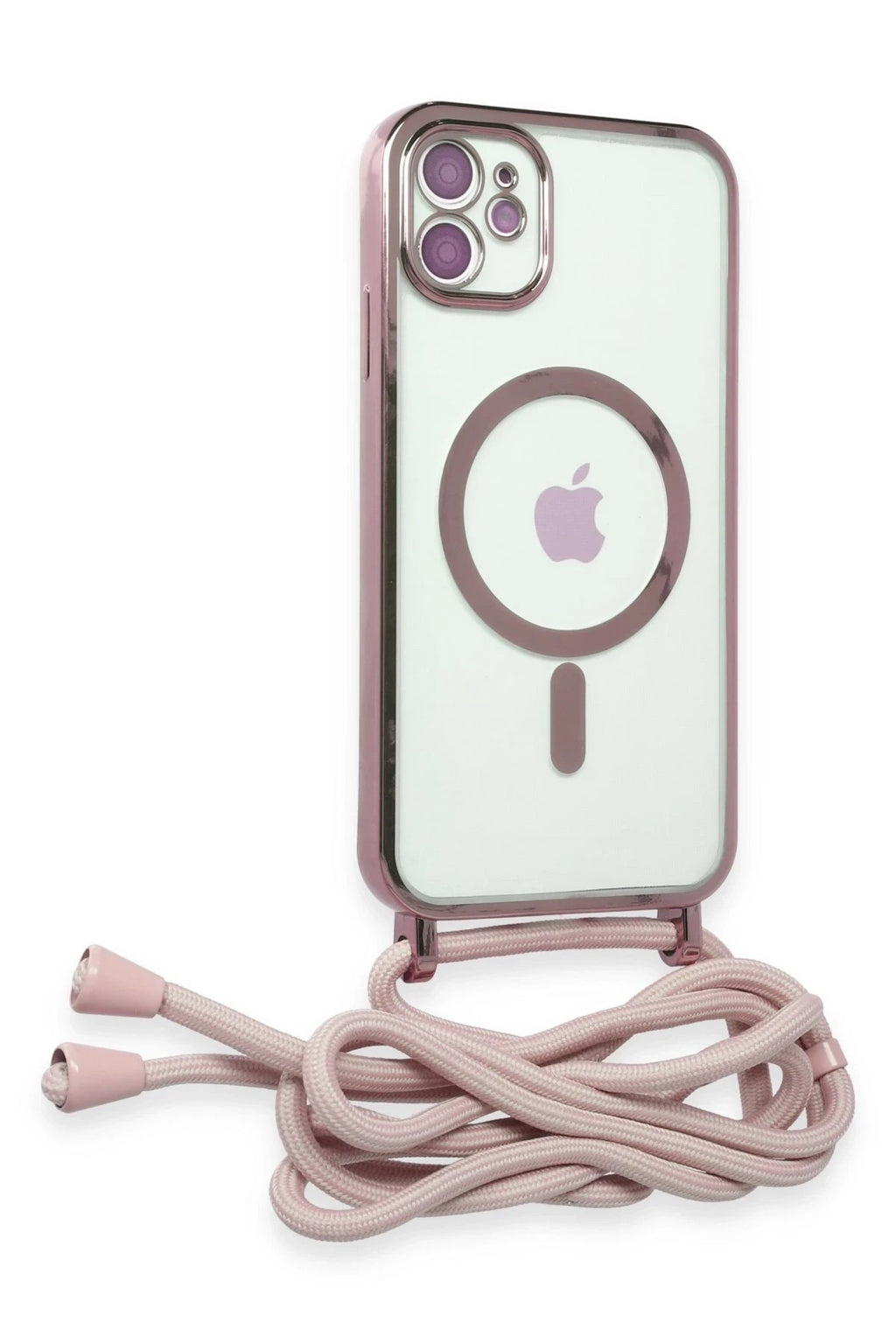 Mey İthalat® iPhone 11 Kılıf Divo Lazer Askılı Magsafe Kapak - Pembe