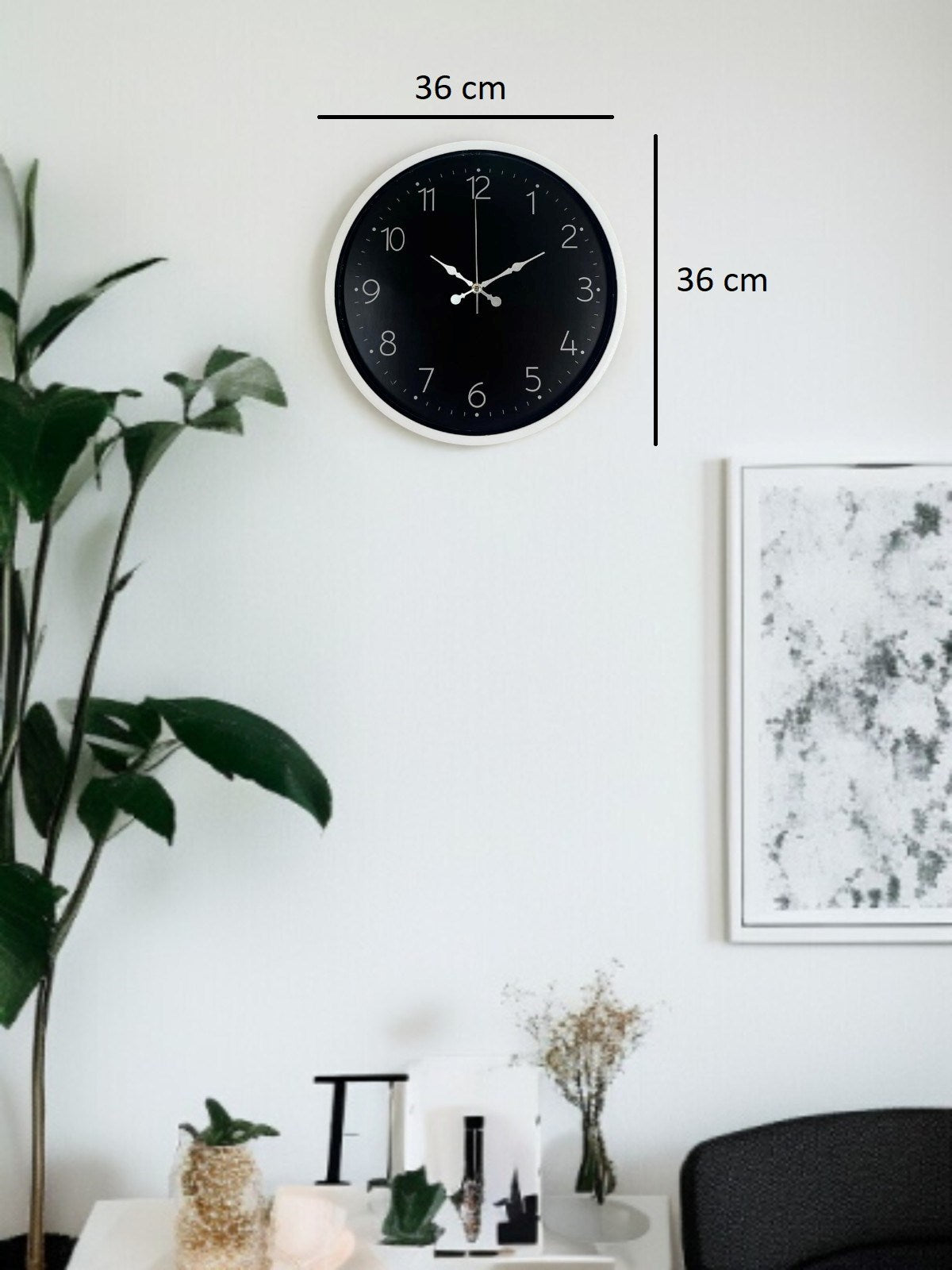 36 Cm Dekoratif Sade Duvar Saati