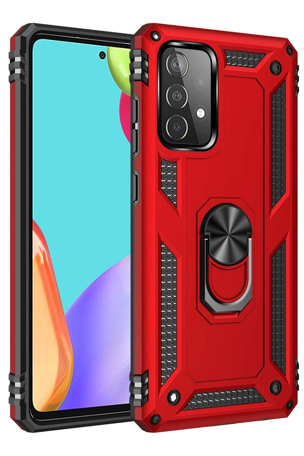Mey İthalat® Samsung Galaxy A33 5G Kılıf Sofya Yüzüklü Silikon Kapak - Kırmızı