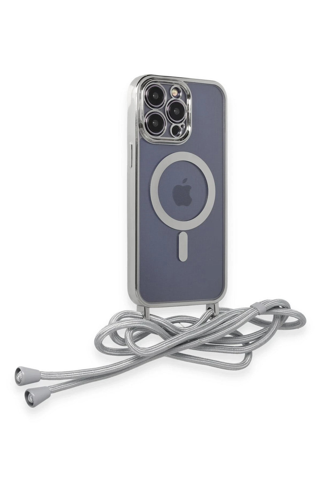 Mey İthalat® iPhone 12 Pro Kılıf Divo Lazer Askılı Magsafe Kapak - Gümüş