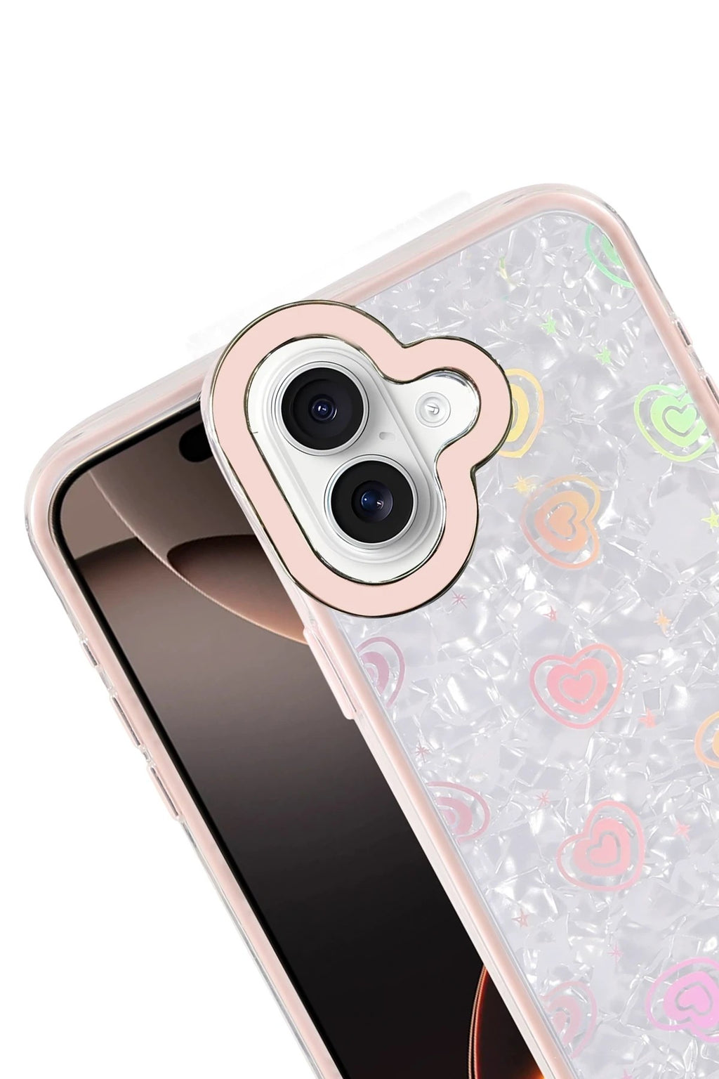 Mey İthalat® iPhone 16 Lumi Desenli Kapak - Pembe