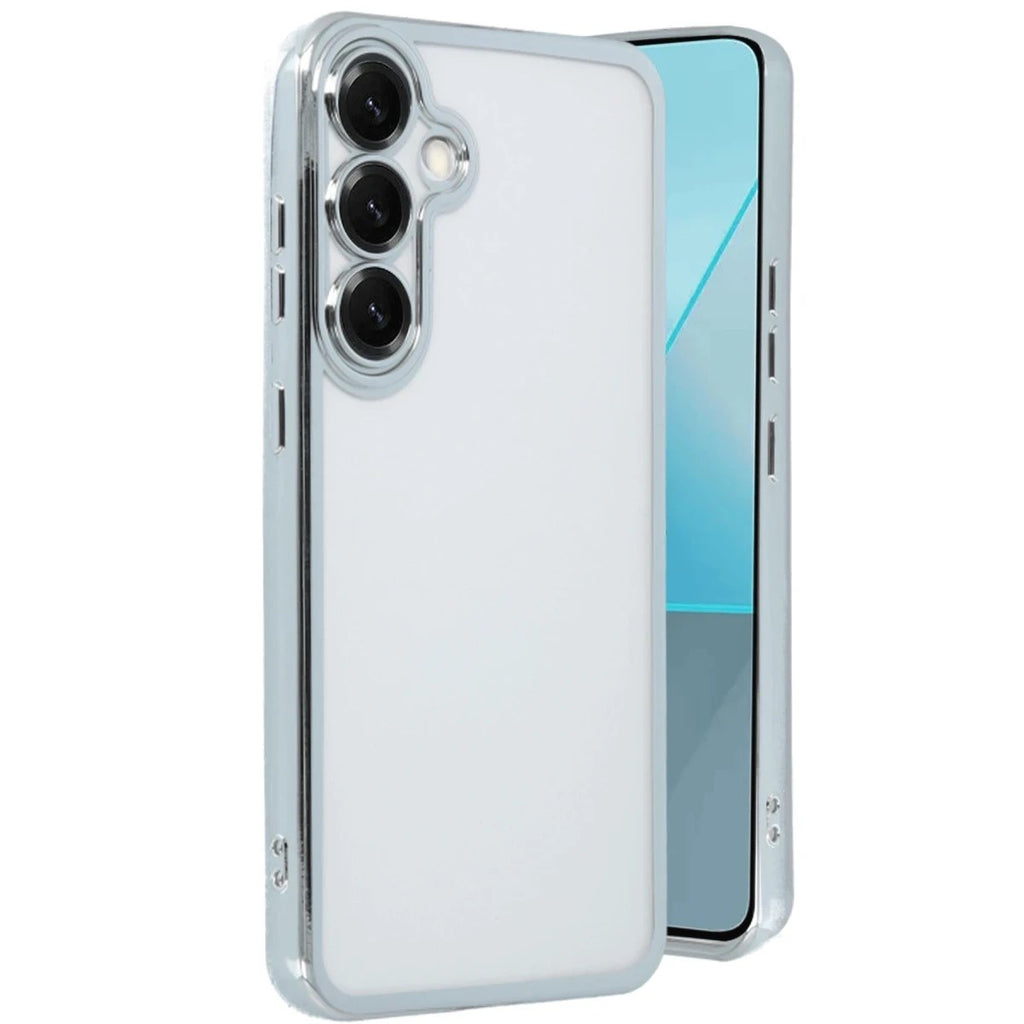 Mey İthalat® Samsung Galaxy S25 Plus Kılıf Lensli Silikon - Gümüş