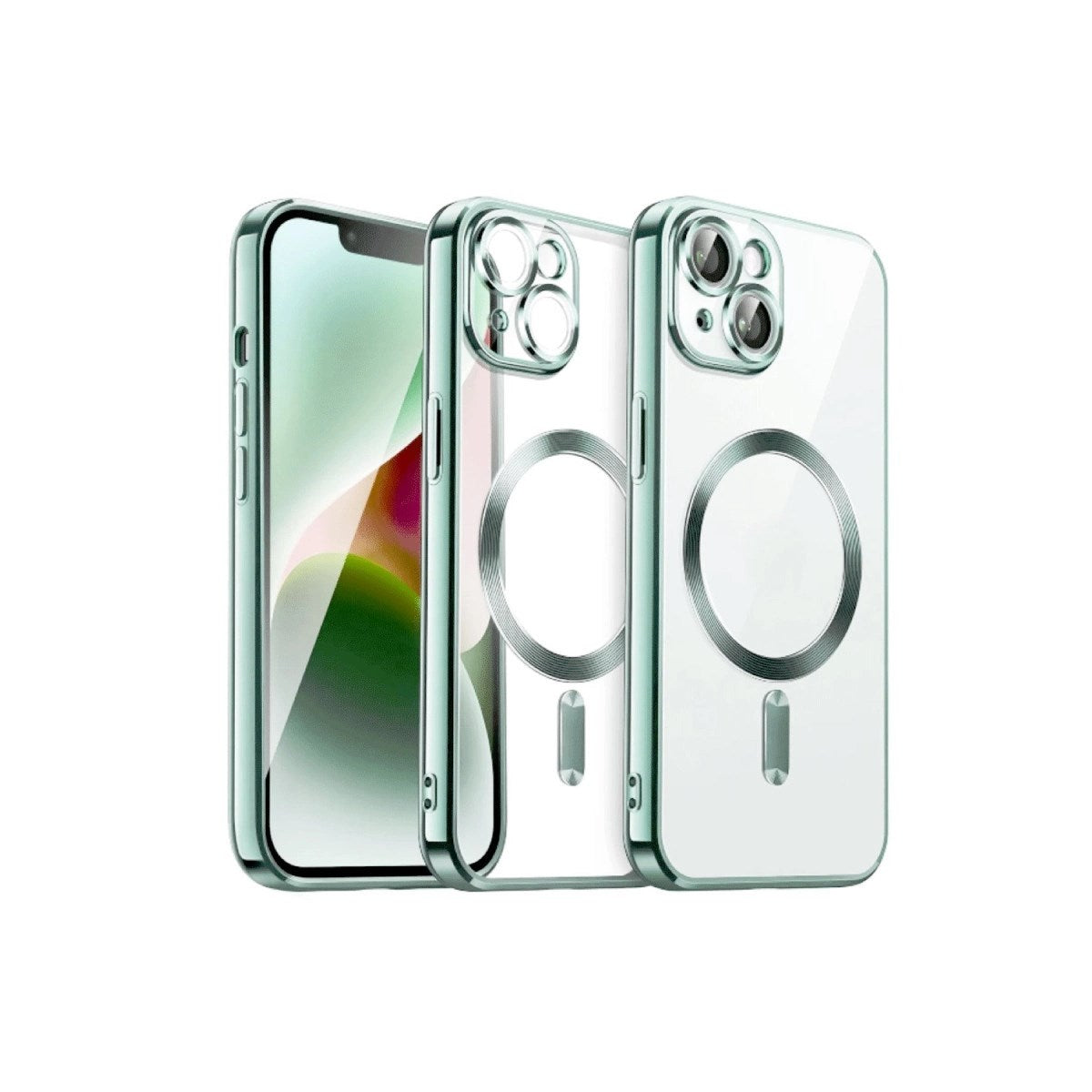 Mey İthalat® iPhone 15 Kılıf Kross Magneticsafe Kapak - Koyu Yeşil