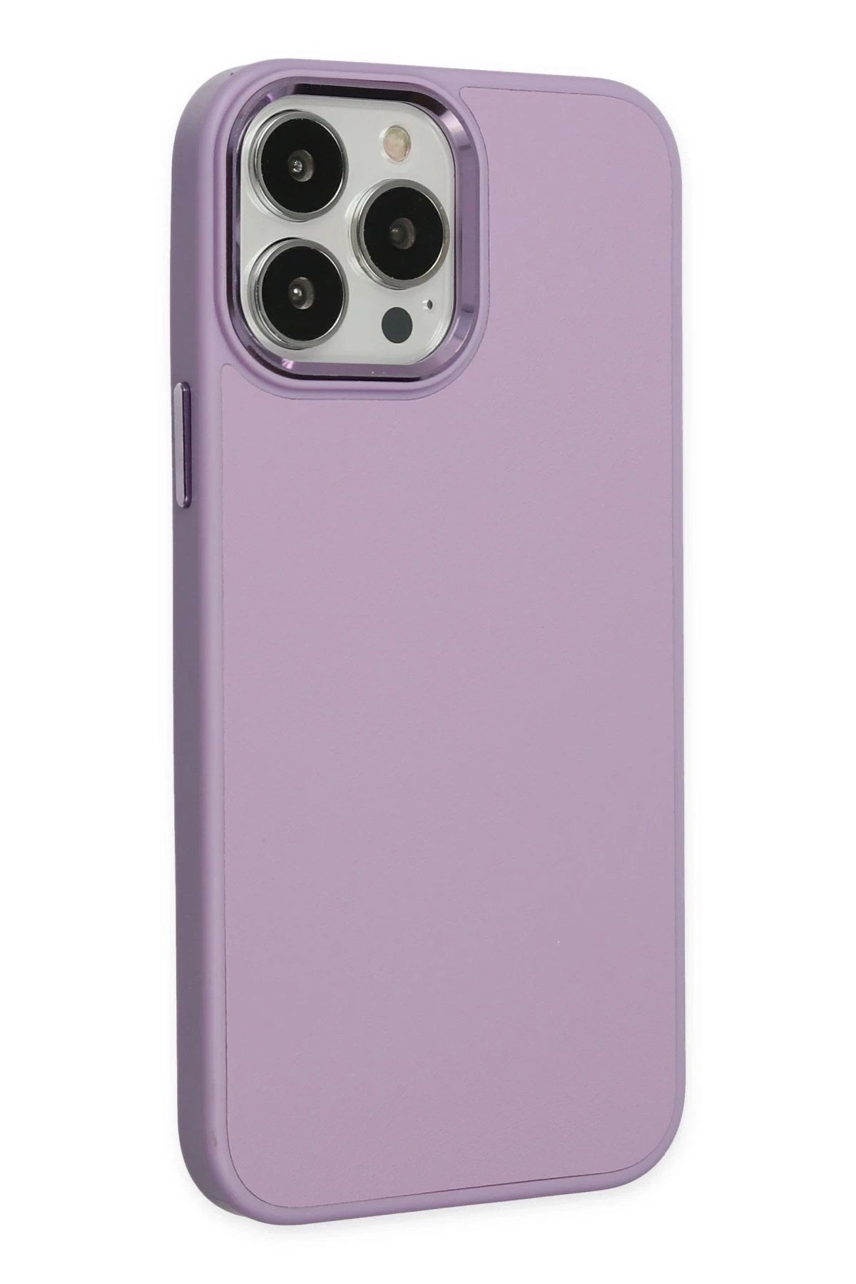 Mey İthalat® iPhone 13 Pro Kılıf Asya Deri Silikon - Lila