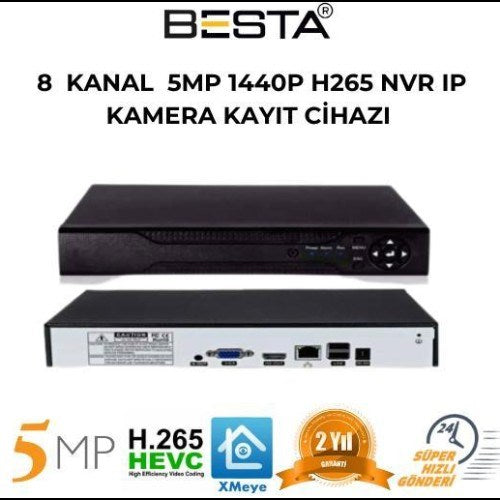 5 MP 4 İÇ MEKAN 4 DIŞ MEKAN KAMERALI IP POE GÜVENLİK SETİ