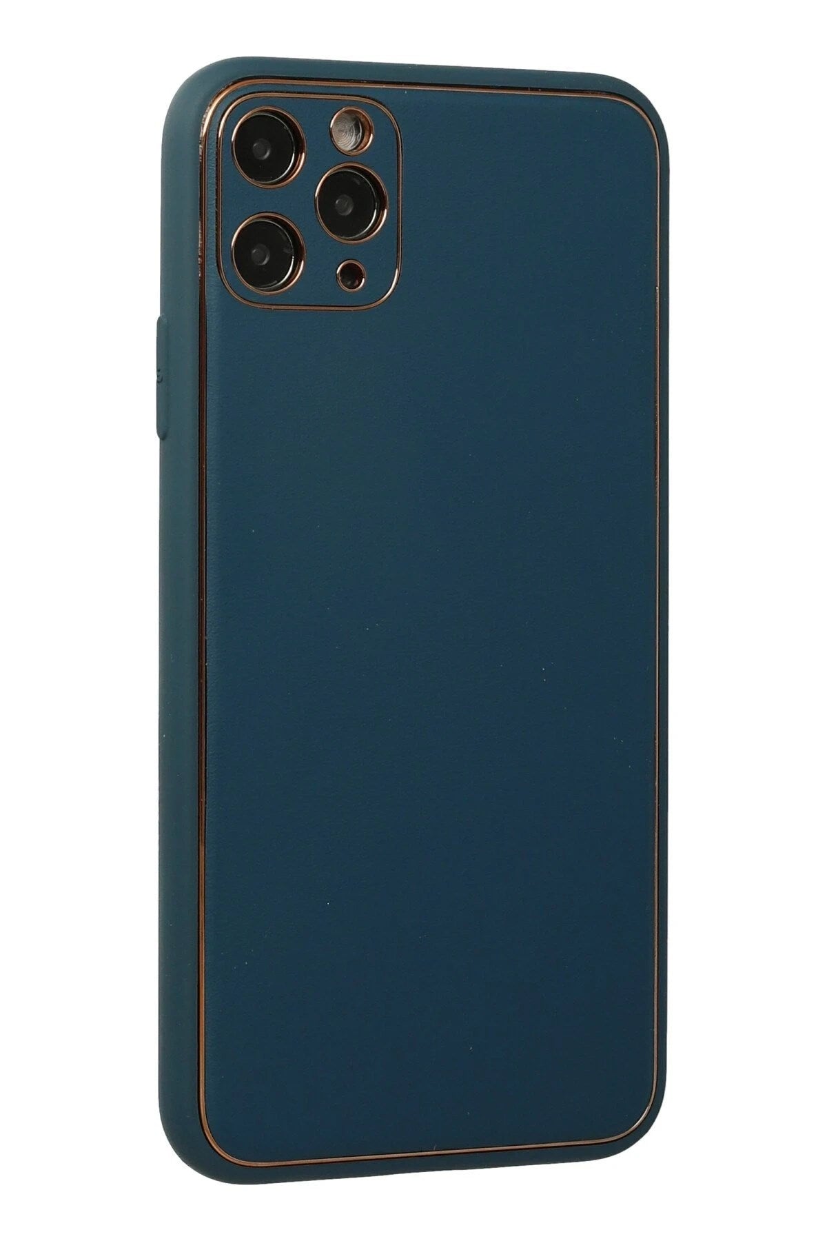 Mey İthalat® iPhone 11 Pro Max Kılıf Coco Deri Silikon Kapak - Mavi