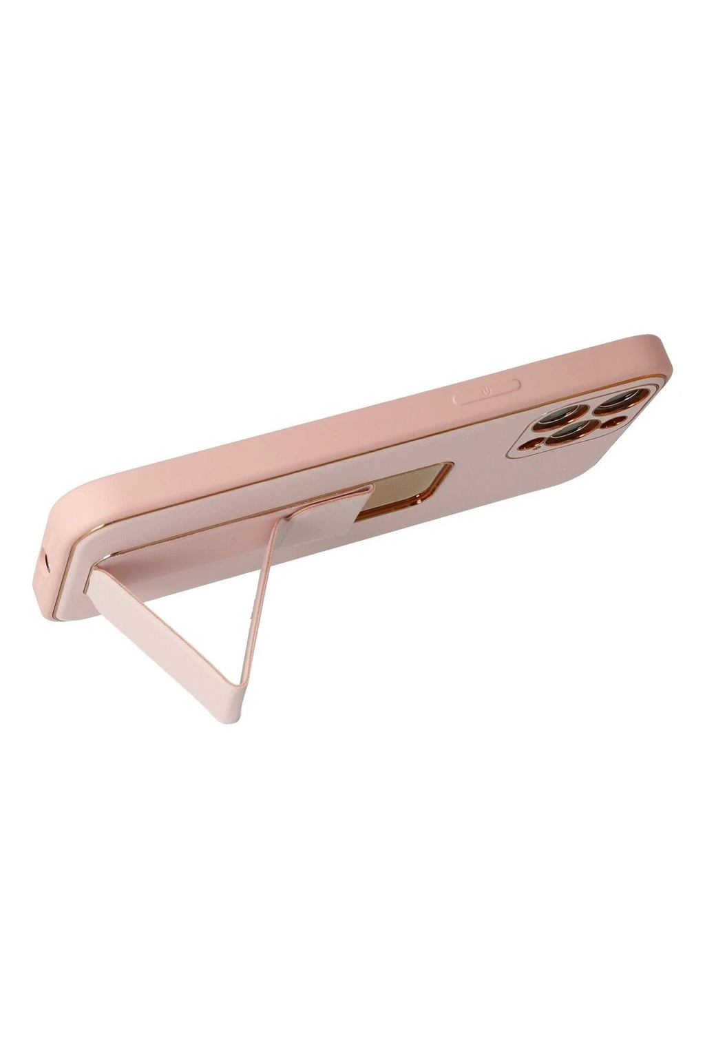 Mey İthalat® iPhone 12 Pro Kılıf Coco Deri Standlı Kapak - Pembe