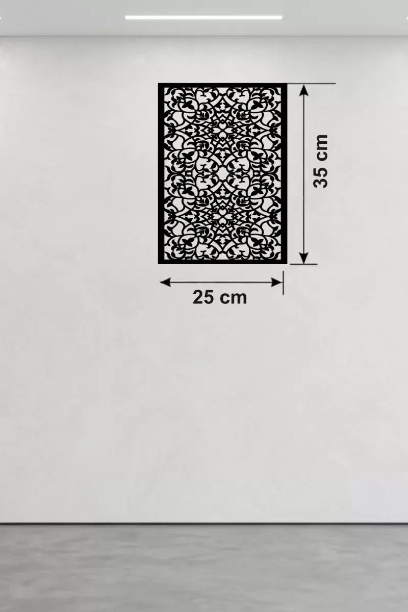 Mey İthalat® Floral Mandala Desenli Ahşap Duvar Tablosu - 25x35 cm Lazer Kesim Dekoratif Pano