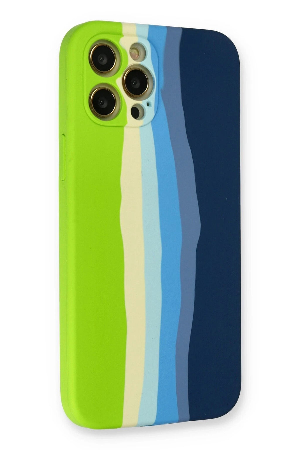 Mey İthalat® iPhone 12 Pro Max Kılıf Ebruli Lansman Silikon - Yeşil-Koyu Yeşil