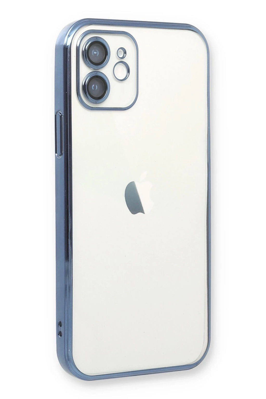 Mey İthalat® iPhone 12 Kılıf Lensli Silikon - Açık Mavi