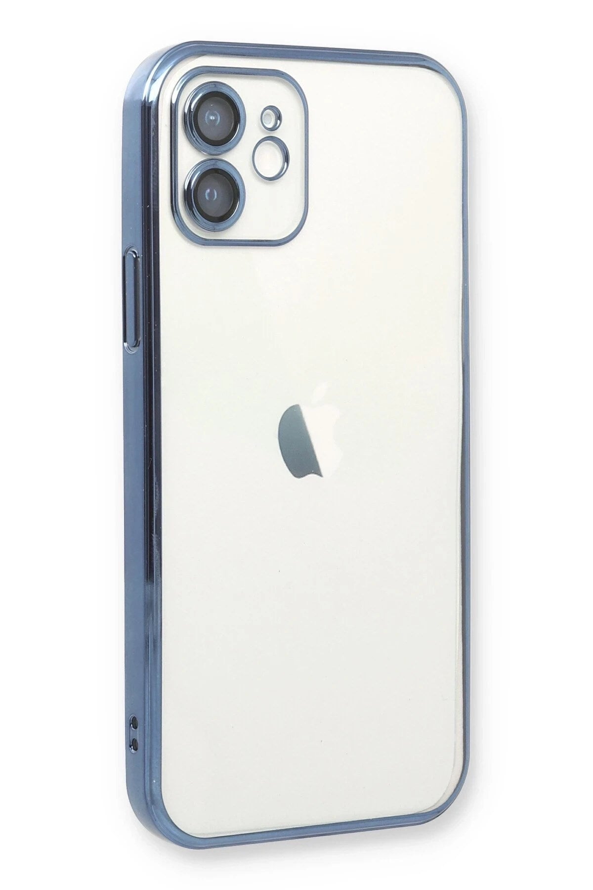 Mey İthalat® iPhone 12 Kılıf Lensli Silikon - Açık Mavi