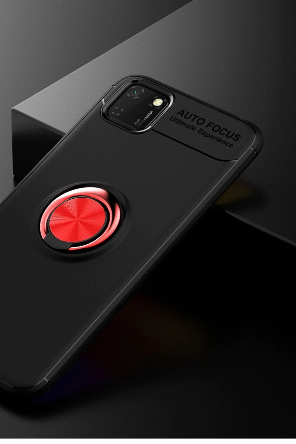 Mey İthalat® Huawei Y5P Kılıf Range Yüzüklü Silikon - Siyah-Kırmızı