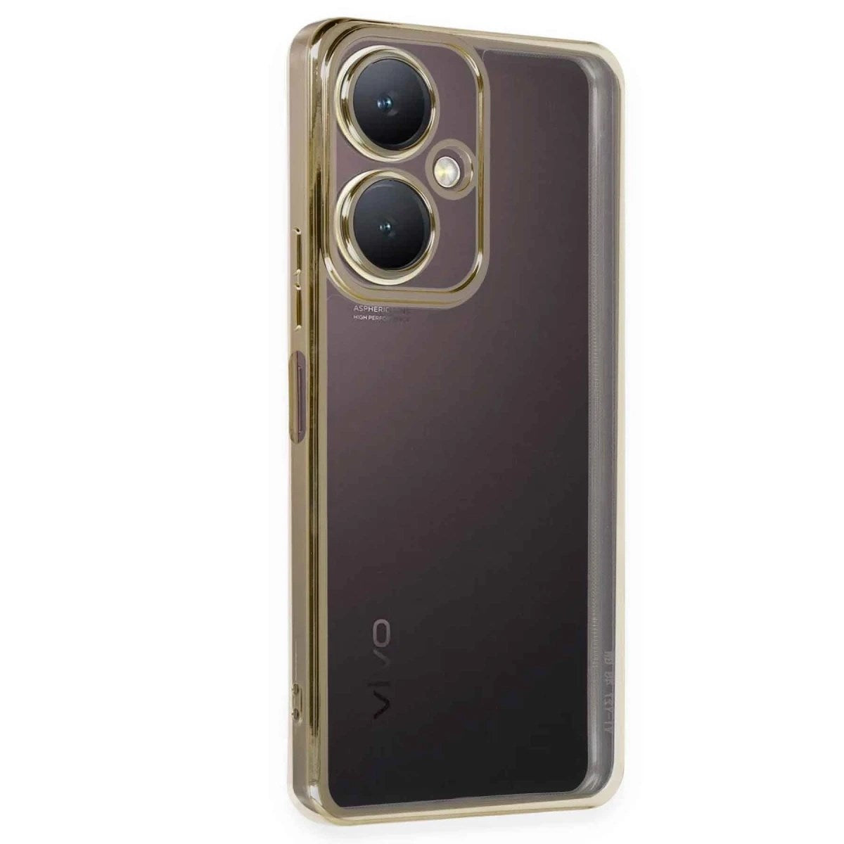 Mey İthalat® Vivo Y27 Kılıf Lensli Silikon - Gold