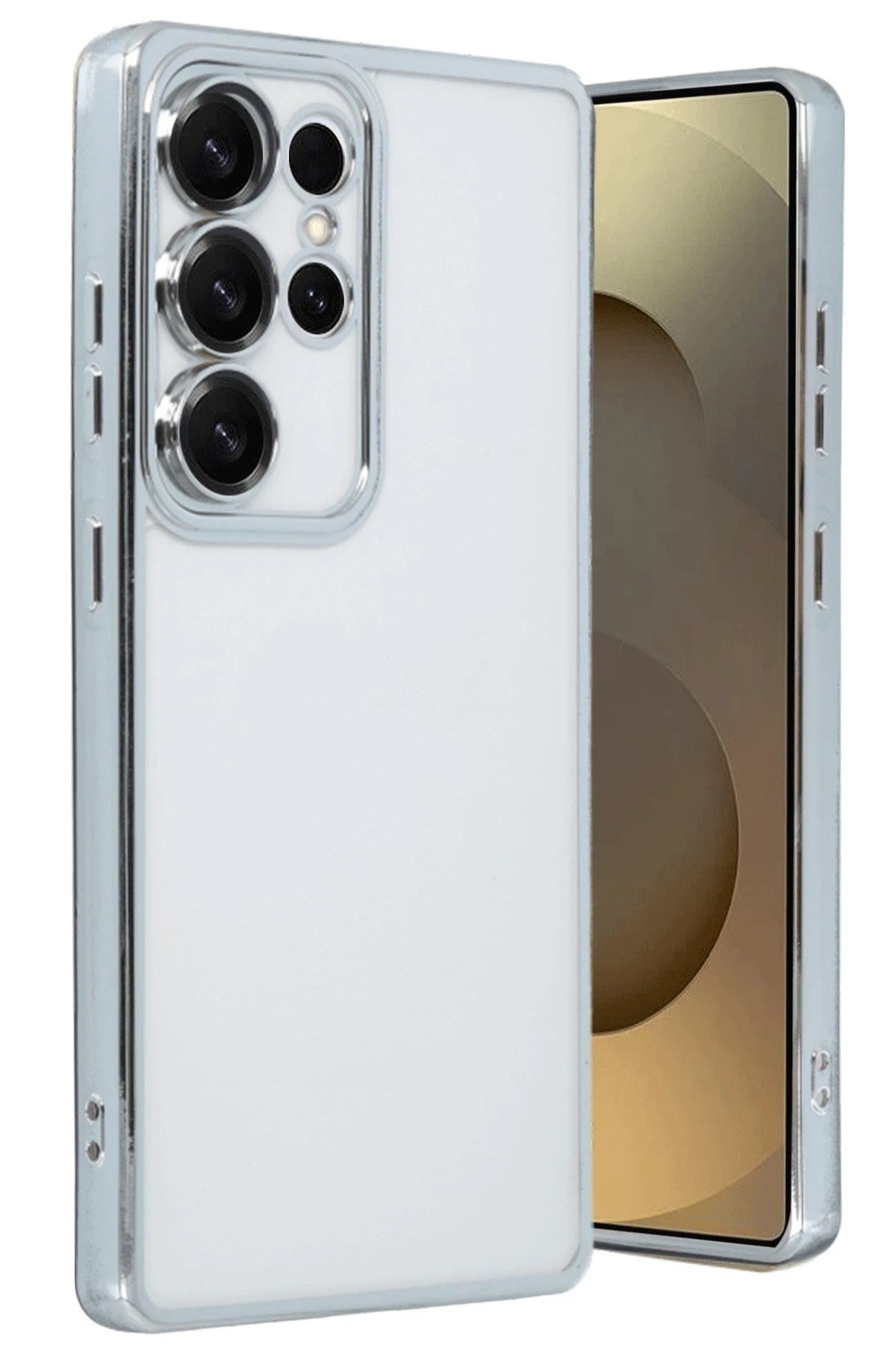 Mey İthalat® Samsung Galaxy S25 Ultra Kılıf Lensli Silikon - Gümüş