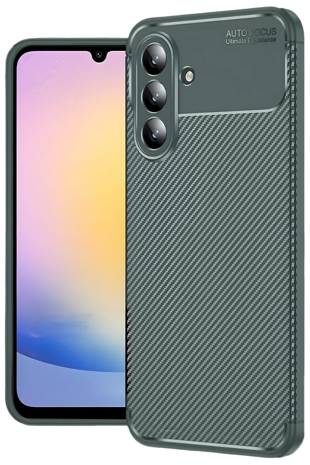 Mey İthalat® Samsung Galaxy S25 FE Auto Focus Karbon Kapak - Koyu Yeşil