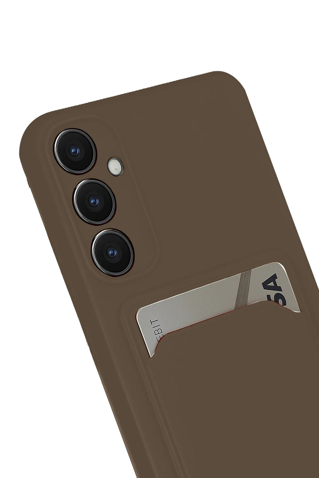 Mey İthalat® Samsung Galaxy S24 FE Kılıf Kelvin Kartvizitli Silikon - Kahverengi
