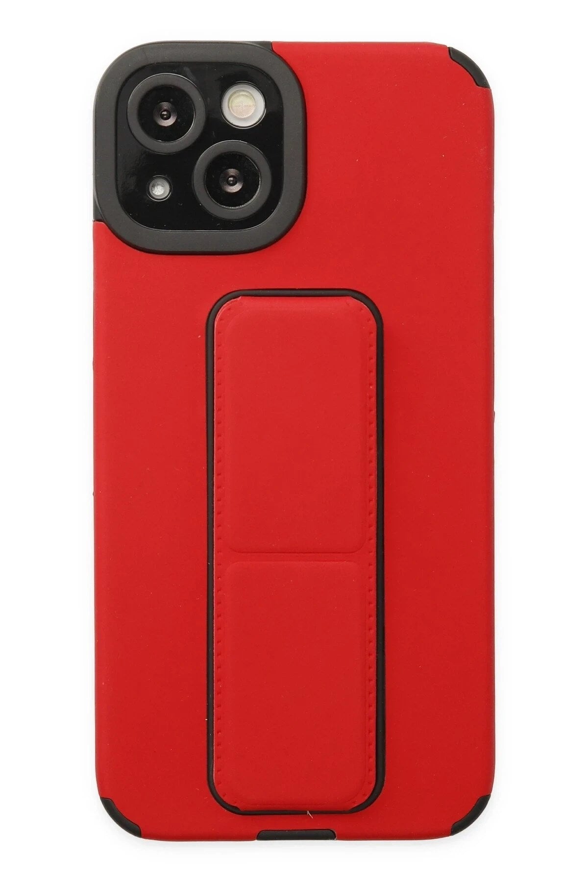 Mey İthalat® iPhone 14 Plus Kılıf Mega Standlı Silikon - Kırmızı