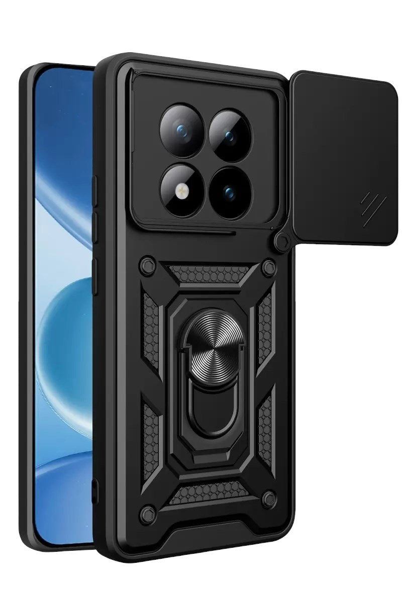 Mey İthalat® Redmi Note 15 Pro 4G Pars Lens Yüzüklü Silikon - Siyah