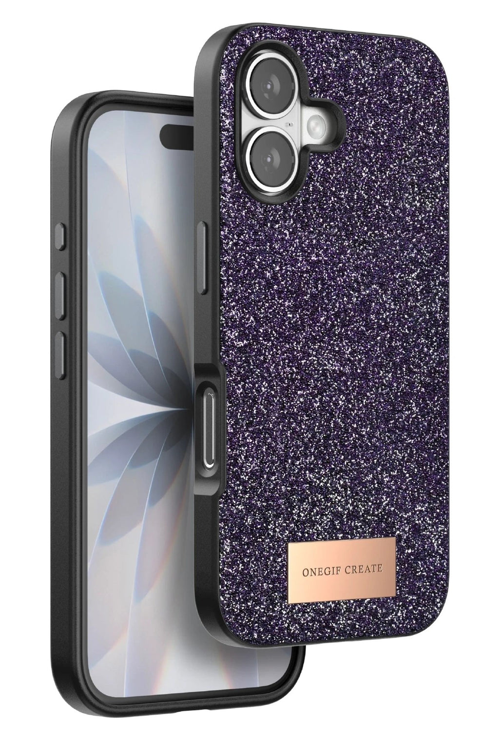 Mey İthalat® iPhone 17 Bright Simli Kapak - Derin Mor