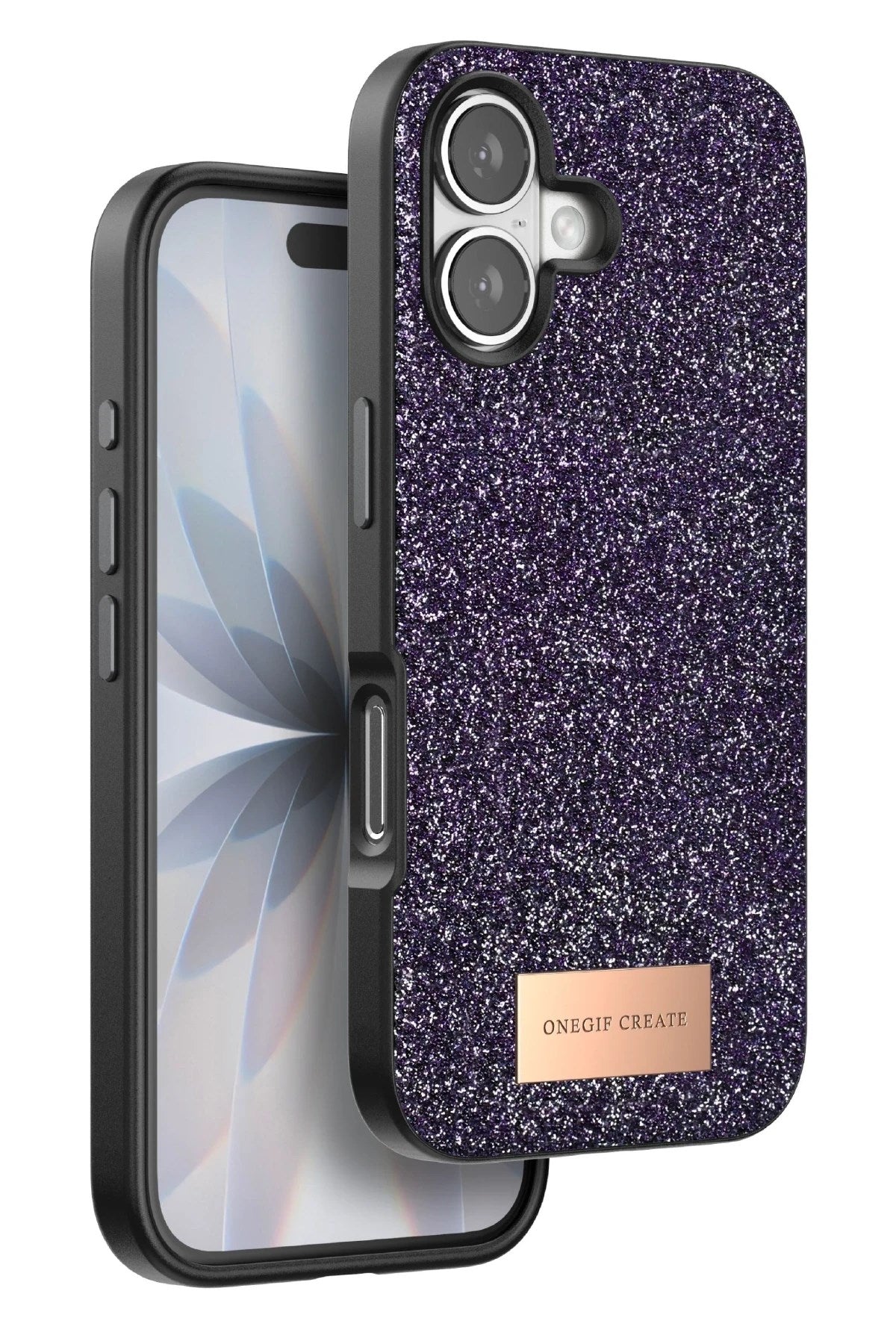 Mey İthalat® iPhone 17 Bright Simli Kapak - Derin Mor