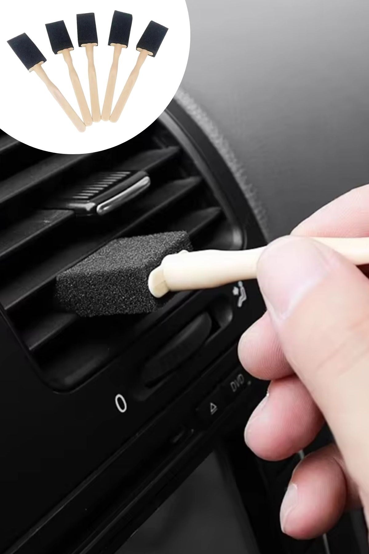 5'li Araba Havalandırma Temizleme Fırçaları Klima Çıkışları,Toz Alma&Otomobil İçi Detaylı Mini Temizlik Aparatları
