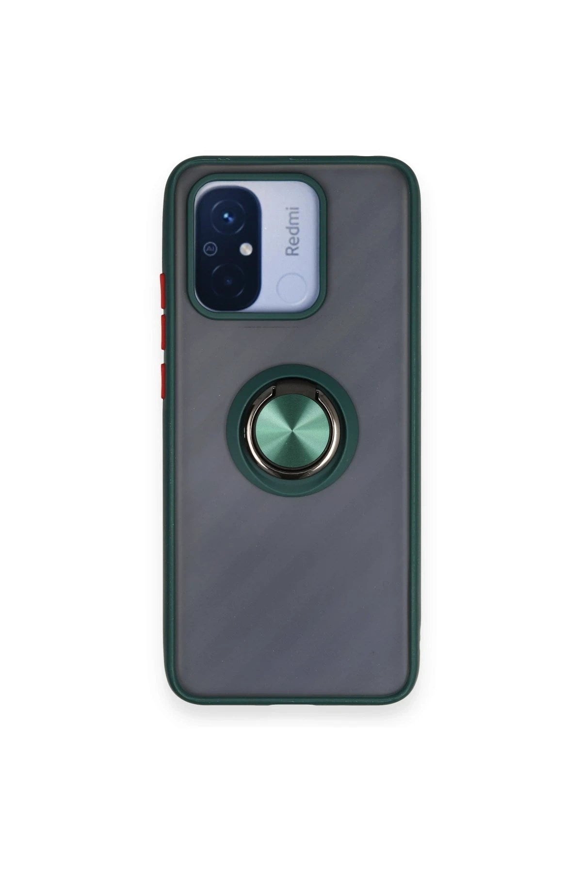 Mey İthalat® Redmi 12C Kılıf Montreal Yüzüklü Silikon Kapak - Yeşil