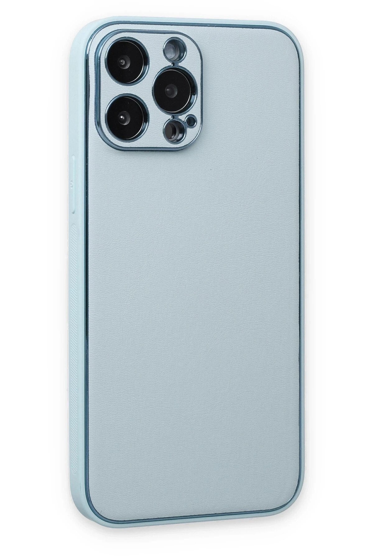 Mey İthalat® iPhone 14 Pro Kılıf Coco Deri Silikon Kapak - Sky Blue