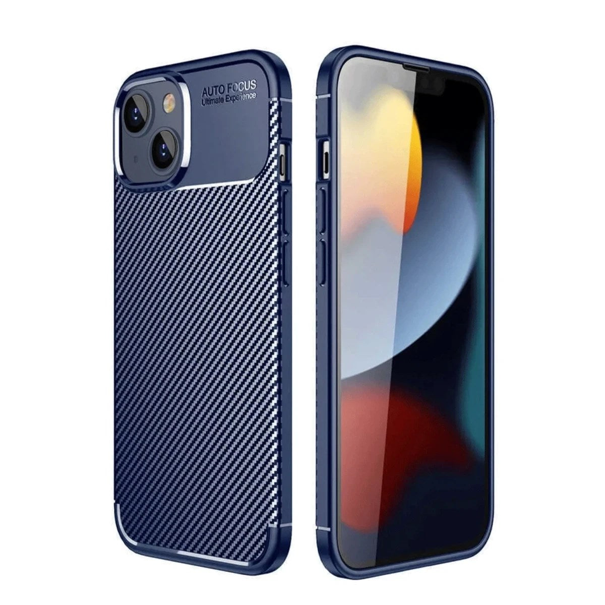 Mey İthalat® iPhone 14 Kılıf Auto Focus Karbon Kapak - Lacivert