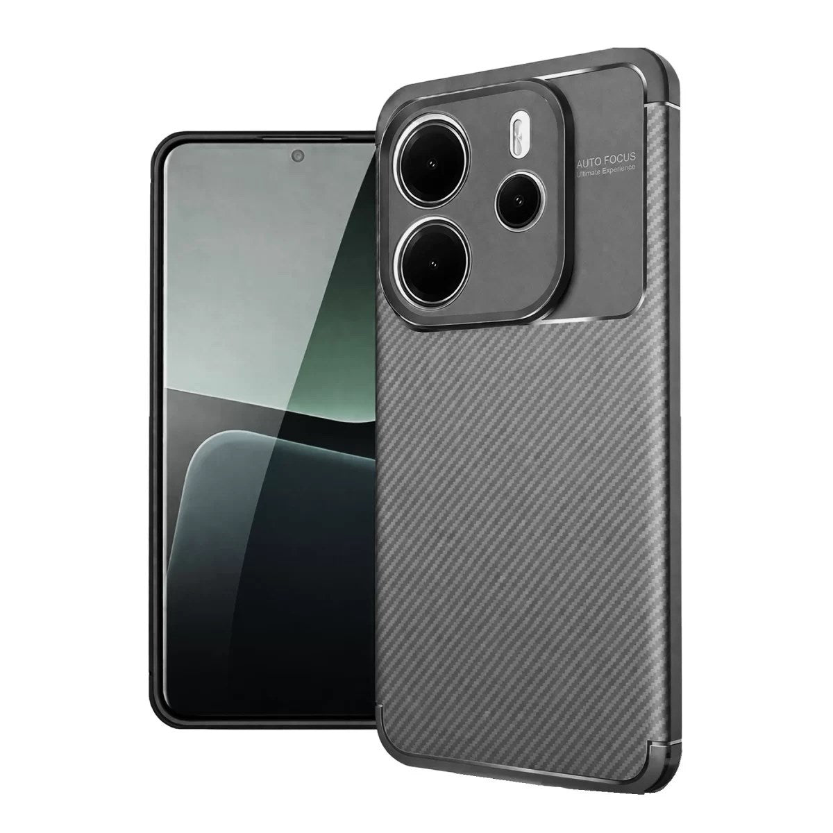 Mey İthalat® Redmi Note 14 4G Kılıf Auto Focus Karbon Kapak - Gri