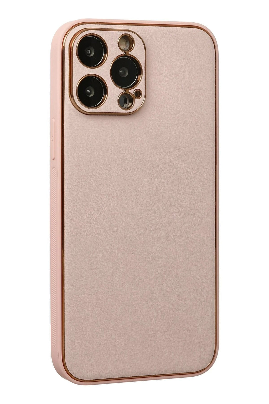 Mey İthalat® iPhone 13 Pro Kılıf Coco Deri Silikon Kapak - Pudra