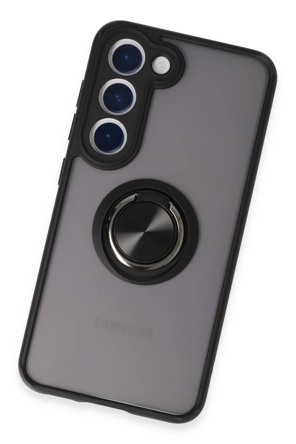 Mey İthalat® Samsung Galaxy S23 Kılıf Montreal Yüzüklü Silikon Kapak - Siyah
