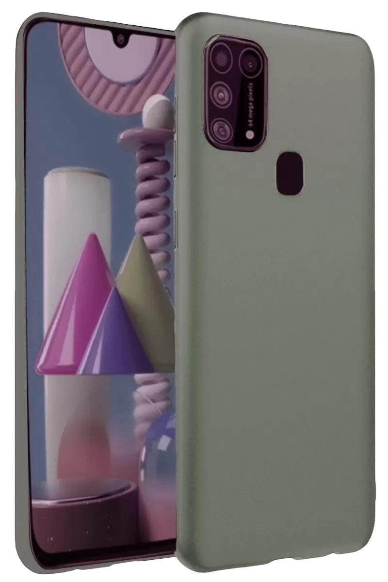 Mey İthalat® Samsung Galaxy M31 Kılıf Nano içi Kadife Silikon - Koyu Yeşil