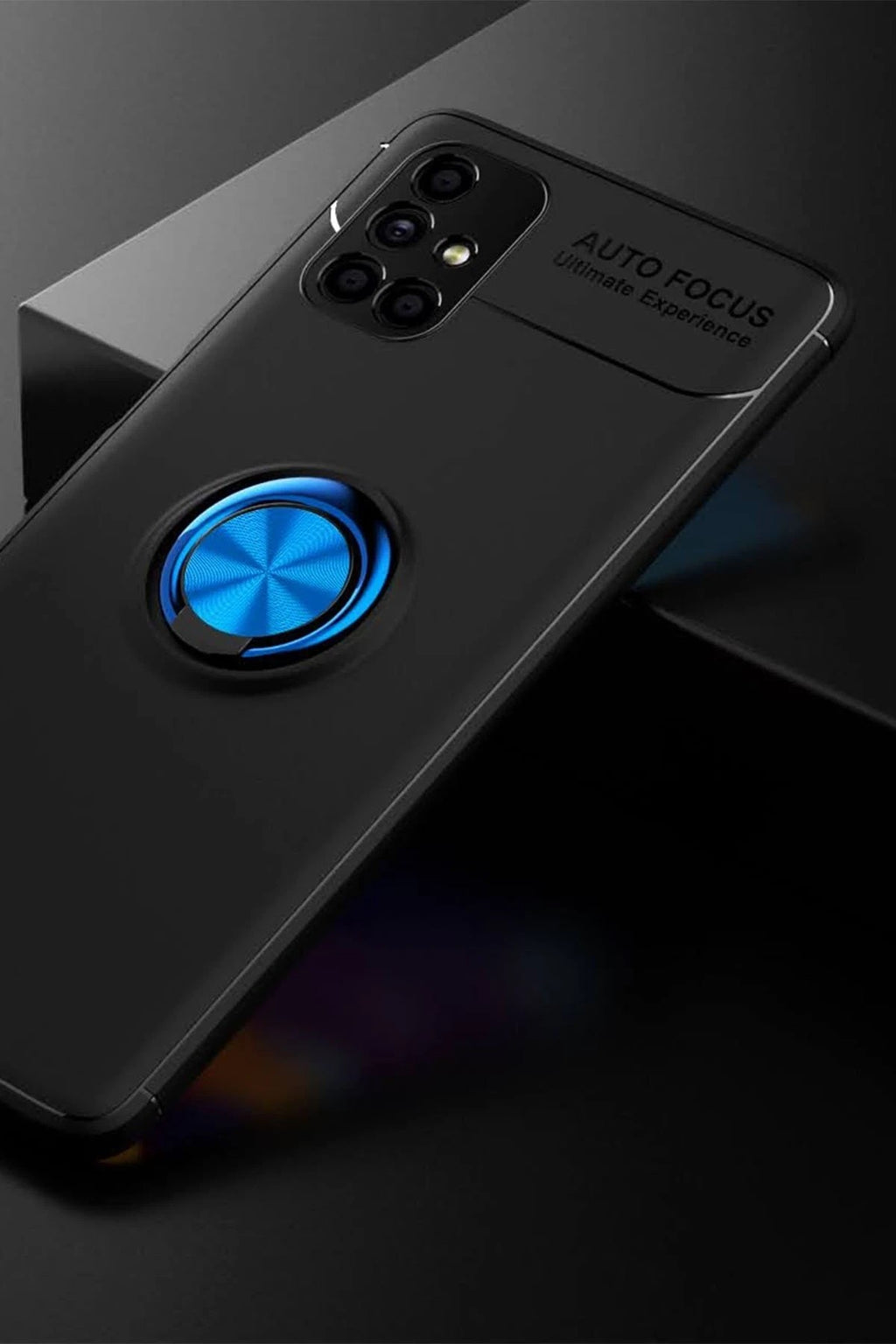 Mey İthalat® Samsung Galaxy M51 Kılıf Range Yüzüklü Silikon - Siyah-Mavi