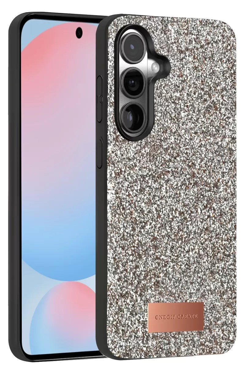 Mey İthalat® Samsung Galaxy S24 Bright Simli Kapak - Gümüş