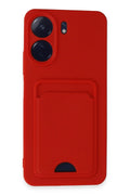 Mey İthalat® Redmi 13C Kılıf Kelvin Kartvizitli Silikon - Kırmızı