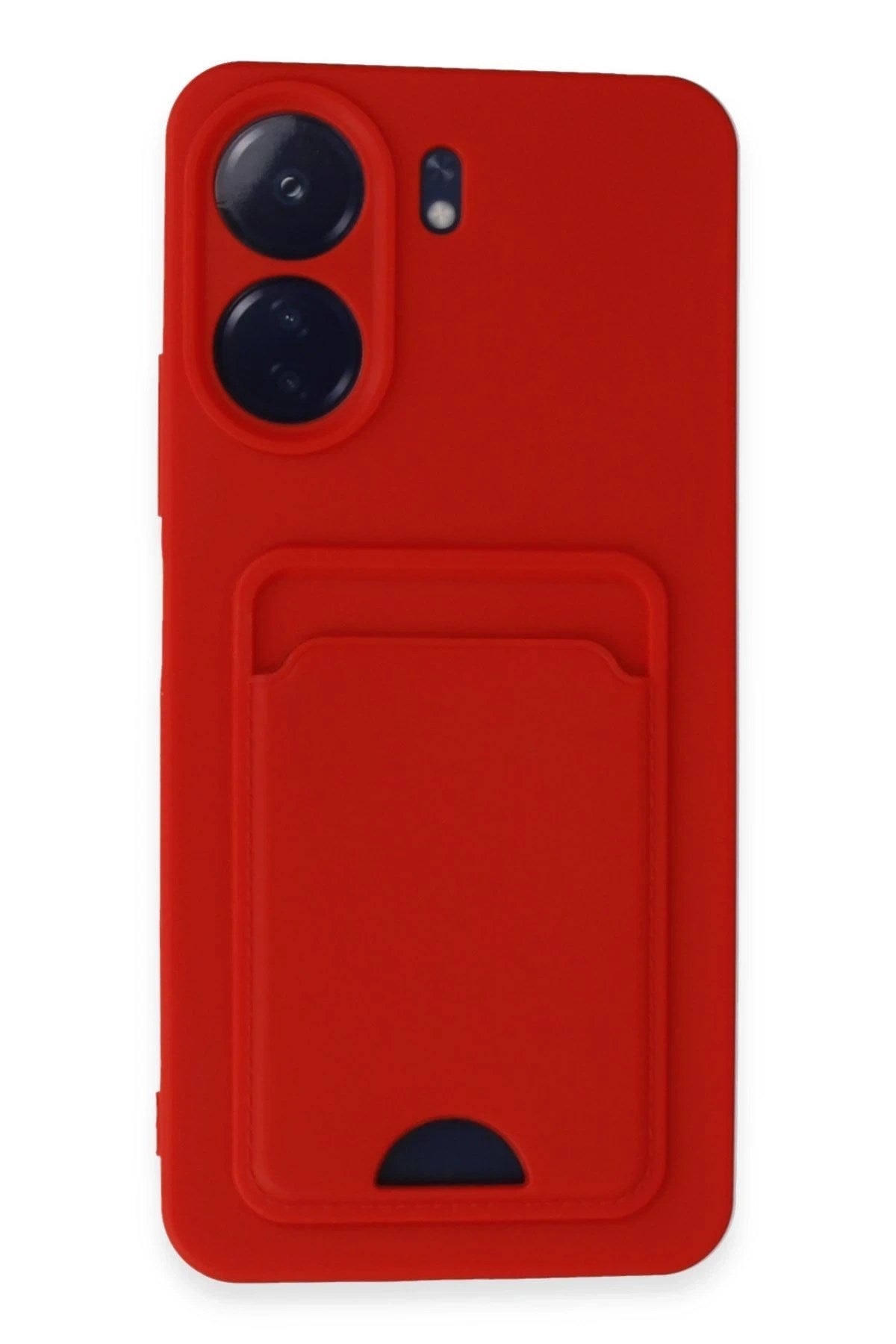Mey İthalat® Redmi 13C Kılıf Kelvin Kartvizitli Silikon - Kırmızı