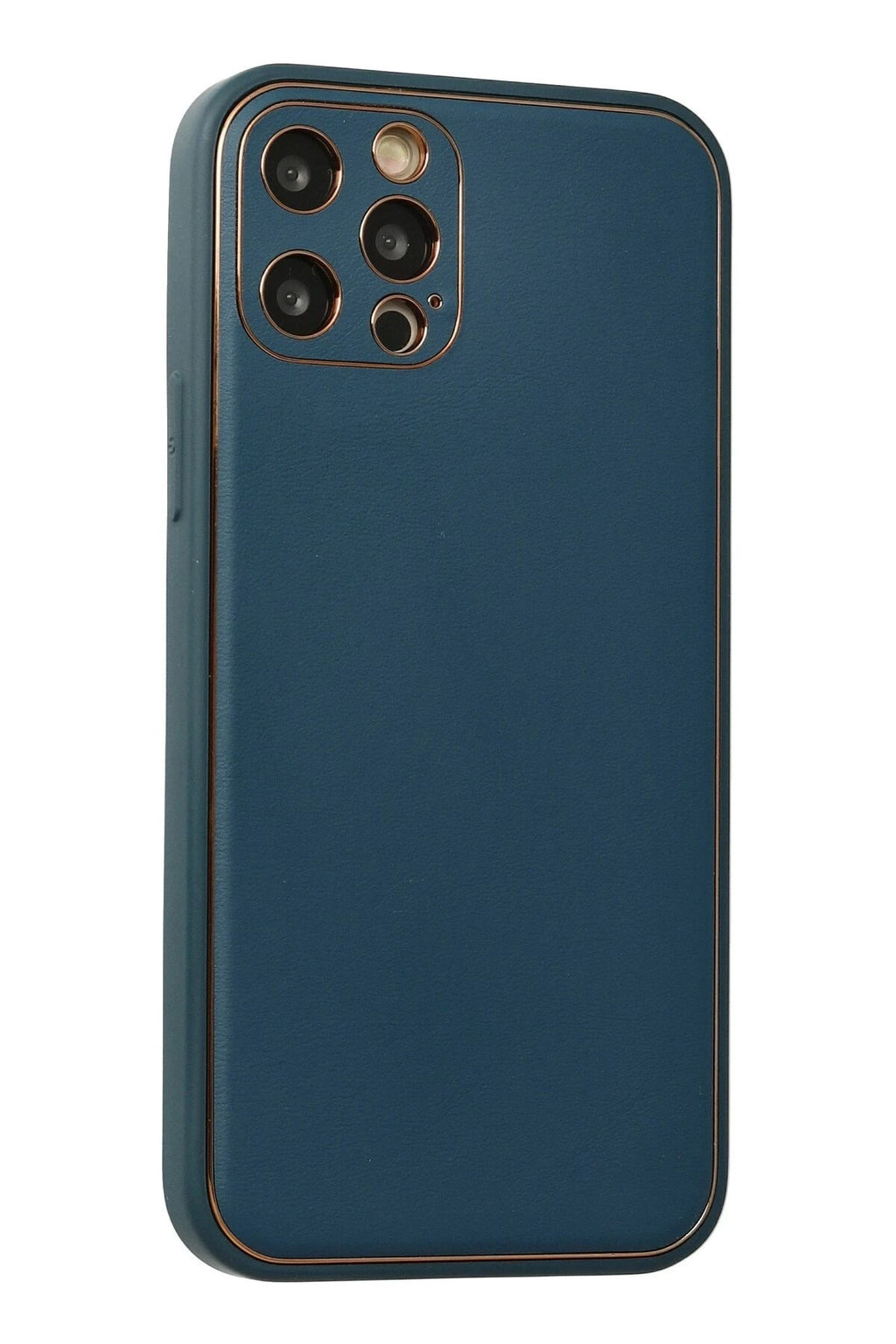 Mey İthalat® iPhone 12 Pro Max Kılıf Coco Deri Silikon Kapak - Mavi