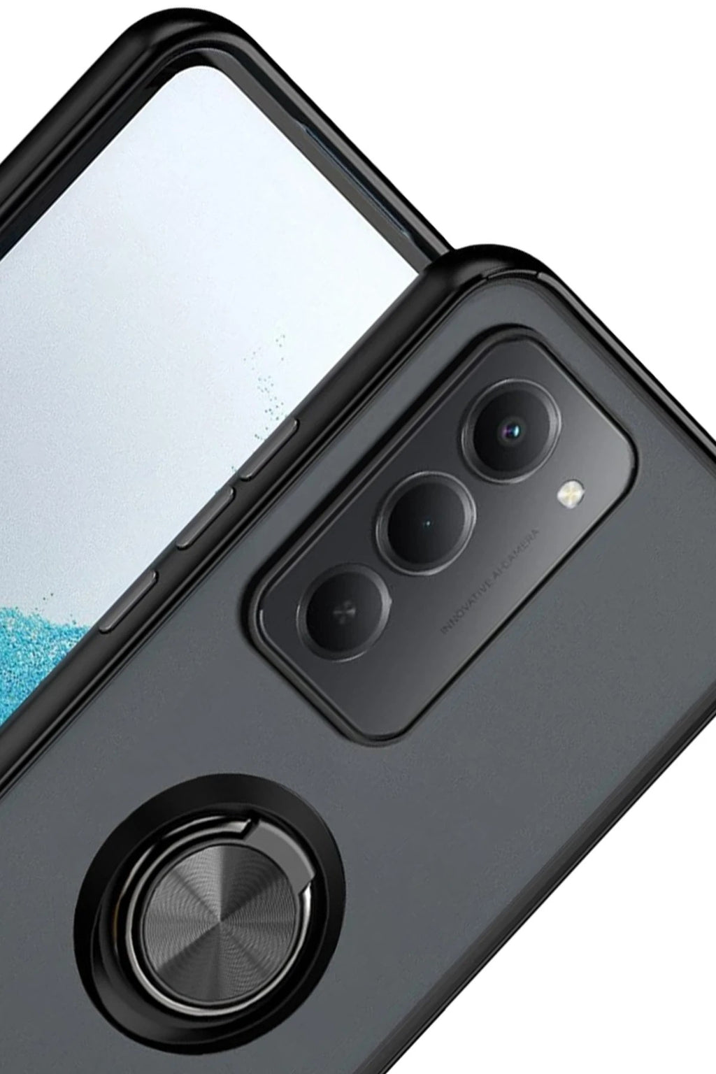 Mey İthalat® Redmi 15 4G Montreal Yüzüklü Silikon Kapak - Siyah
