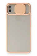 Mey İthalat® iPhone X Kılıf Palm Buzlu Kamera Sürgülü Silikon - Pembe
