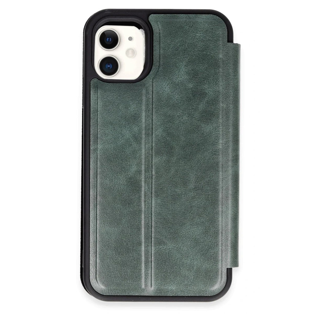 Mey İthalat® iPhone 11 Kılıf Flip Cover - Koyu Yeşil