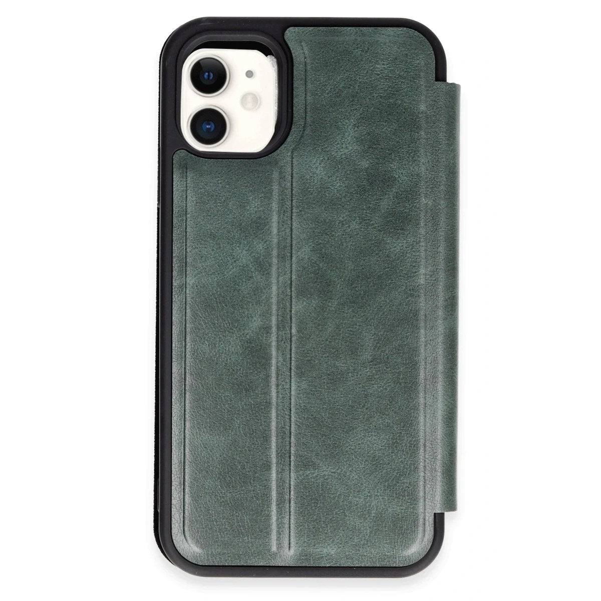 Mey İthalat® iPhone 11 Kılıf Flip Cover - Koyu Yeşil