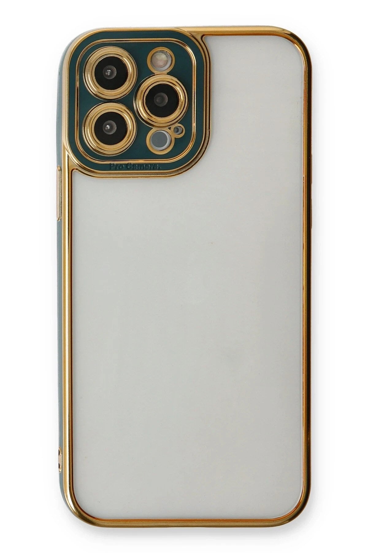 Mey İthalat® iPhone 13 Pro Kılıf Liva Lens Silikon - Yeşil