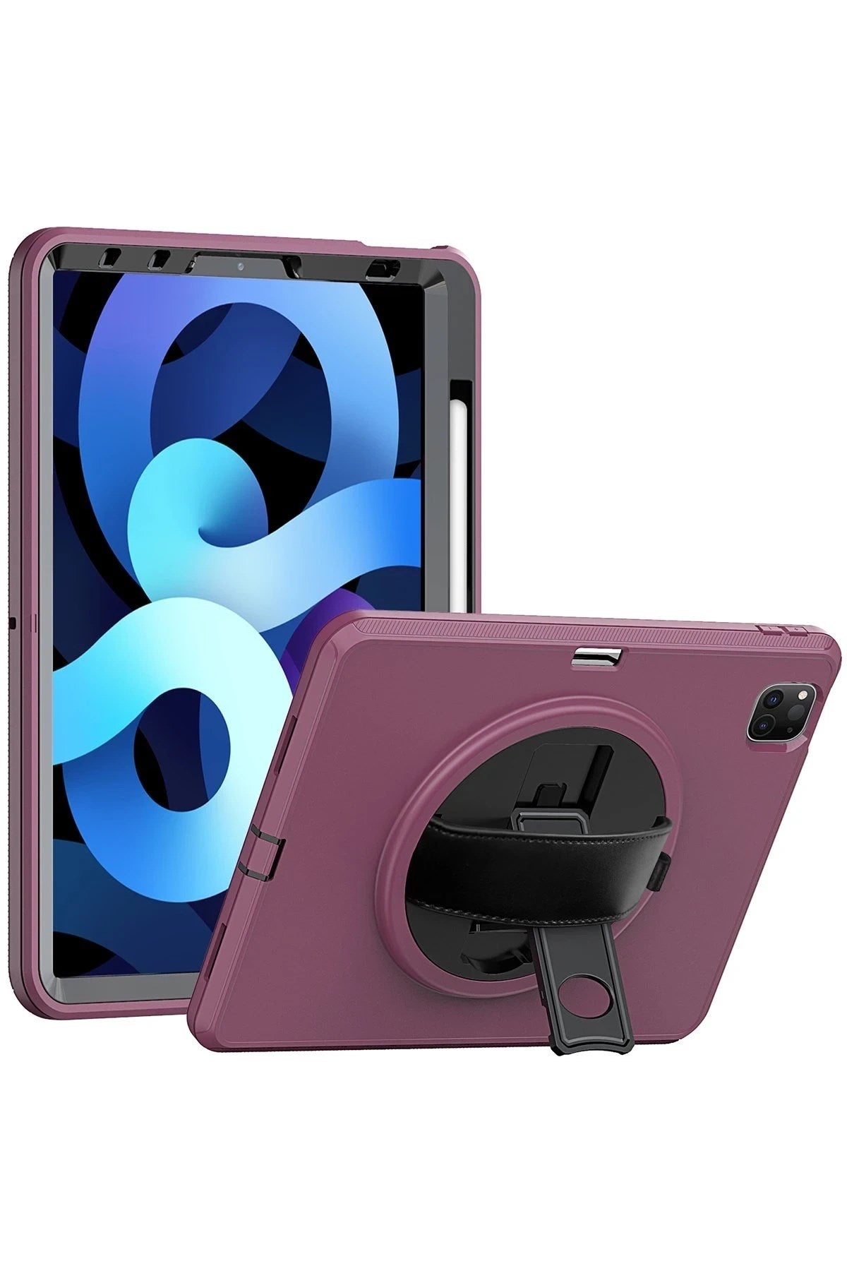Mey İthalat® iPad Pro 11 (2018) Kılıf Hand Strap Tablet Kılıfı - Mürdüm