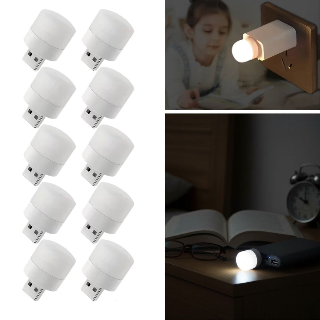 USB Mini Top LED 10’lu Aydınlatma Beyaz Işıklı Gece Lambası, Enerji Tasarruflu Mikro LED Işıklar