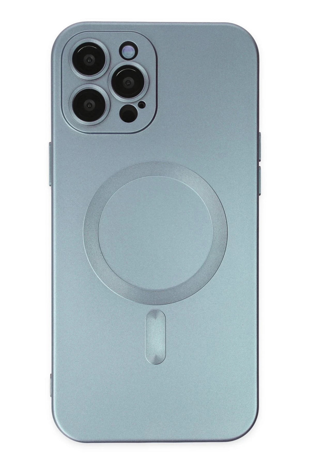 Mey İthalat® iPhone 12 Pro Max Kılıf Moshi Lens Magneticsafe Silikon - Sierra Blue
