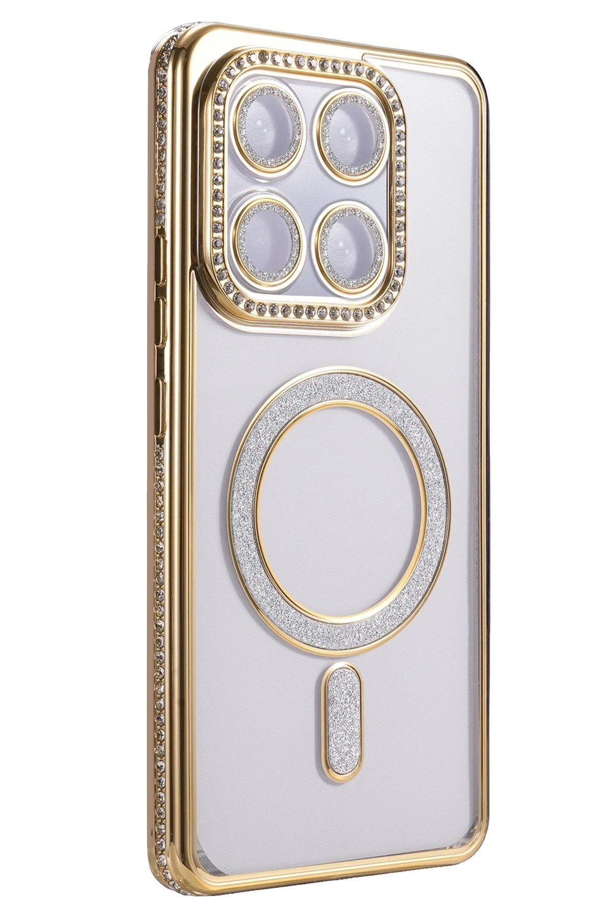 Mey İthalat® Mi 15T Pro Joke Simli Magneticsafe Kılıf - Gold