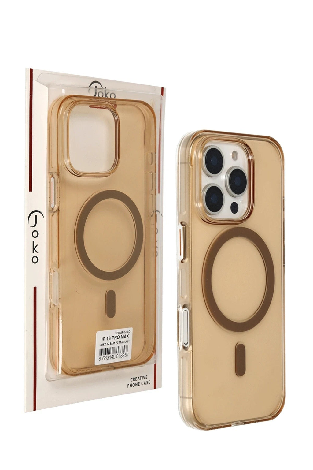 Mey İthalat® iPhone 16 Pro Max Gleam PC Sert Magsafe Kılıf - Şeffaf-Gold